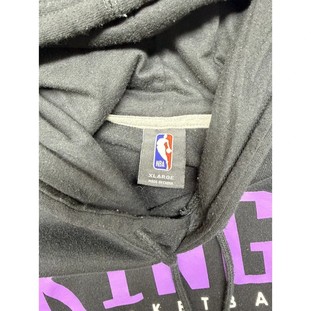 Sacramento Kings Hoodie Mens Black‎ NBA Basketball Sweatshirt Size XL